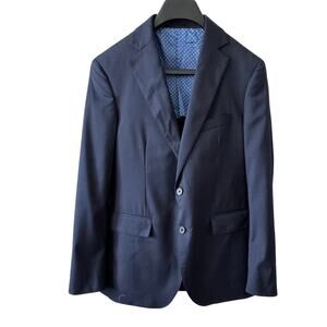 New ALTON LANE Men's Navy Blue Tailored Fit Notch Lapel Collared Jacket Size 38R